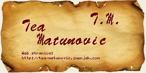 Tea Matunović vizit kartica